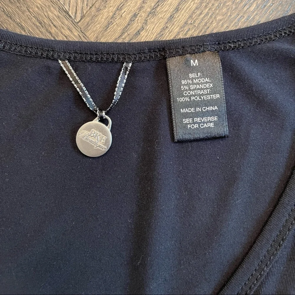 BKE Black and Gold Beaded Top Medium - Picture 2 of 4